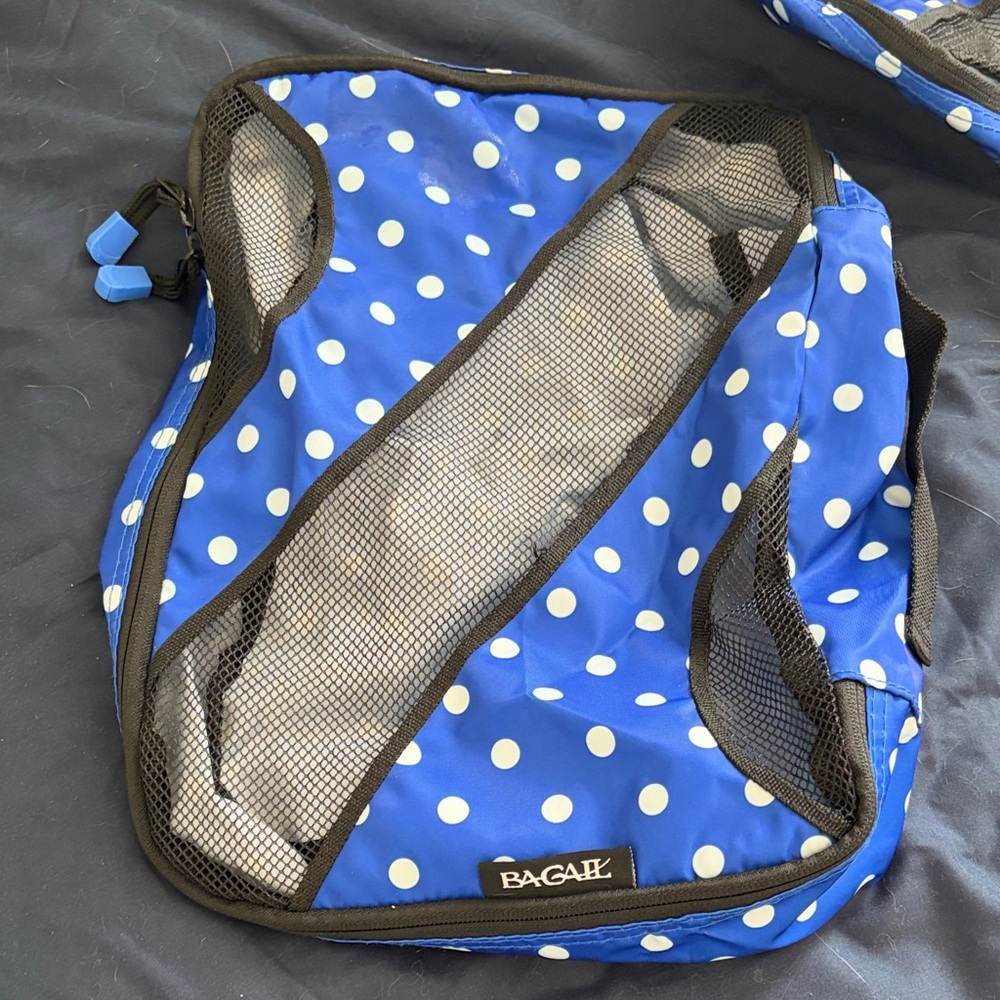Bagail Blue set of 4 packing cubes and Drawstring shoe Bag